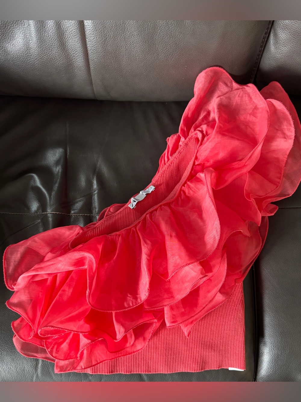 Zara Ruffled One-Shoulder Top